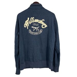 J.CREW Sweater Jacket Williamsburg Sportsmen Vintage Fleece Blue Full Zip Size L